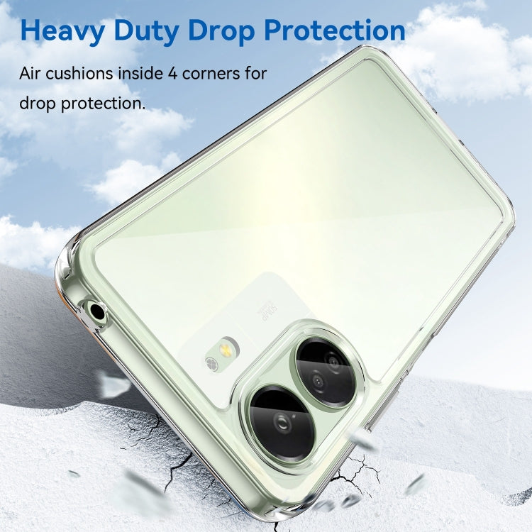 For Xiaomi Redmi 13C 4G Colorful Series Acrylic Hybrid TPU Phone Case(Transparent)