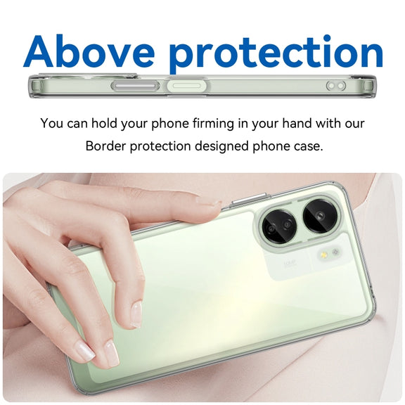 For Xiaomi Redmi 13C 4G Colorful Series Acrylic Hybrid TPU Phone Case(Transparent)