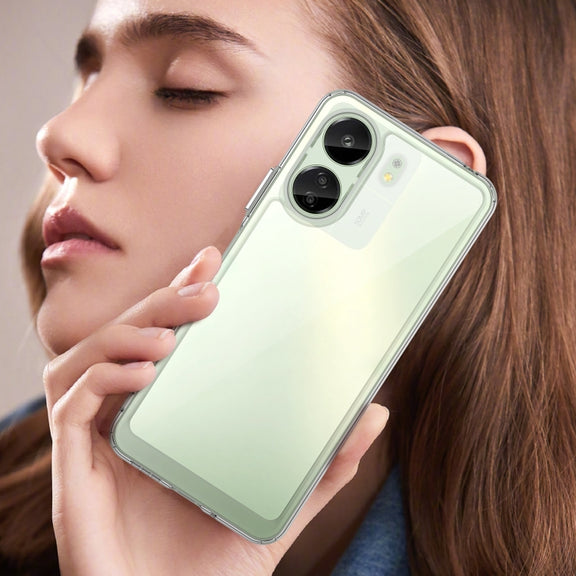 For Xiaomi Redmi 13C 4G Colorful Series Acrylic Hybrid TPU Phone Case(Transparent)