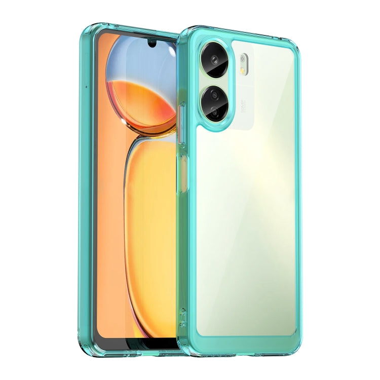 For Xiaomi Redmi 13C 4G Colorful Series Acrylic Hybrid TPU Phone Case(Transparent Blue) - 13C Cases by PMC TechLife | Online Shopping South Africa | PMC TechLife | Buy Now Pay Later Mobicred