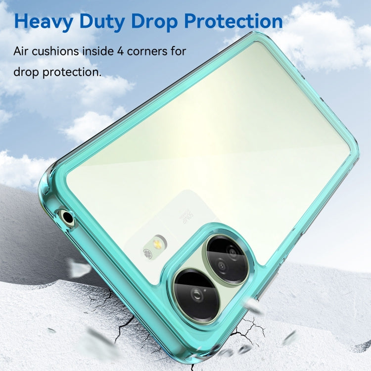 For Xiaomi Redmi 13C 4G Colorful Series Acrylic Hybrid TPU Phone Case(Transparent Blue)