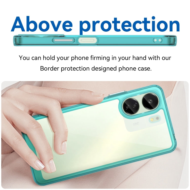 For Xiaomi Redmi 13C 4G Colorful Series Acrylic Hybrid TPU Phone Case(Transparent Blue)