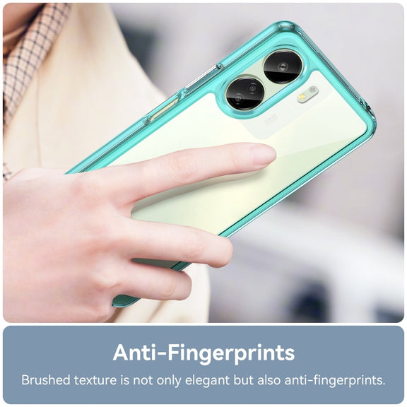 For Xiaomi Redmi 13C 4G Colorful Series Acrylic Hybrid TPU Phone Case(Transparent Blue)