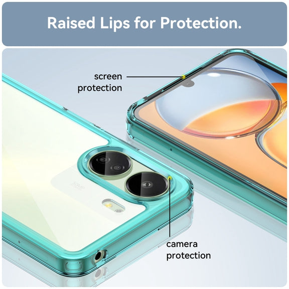 For Xiaomi Redmi 13C 4G Colorful Series Acrylic Hybrid TPU Phone Case(Transparent Blue)