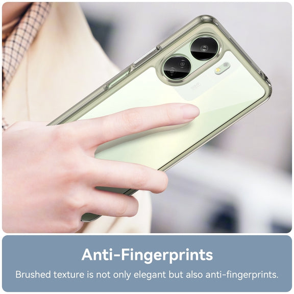 For Xiaomi Redmi 13C 4G Colorful Series Acrylic Hybrid TPU Phone Case(Transparent Grey)