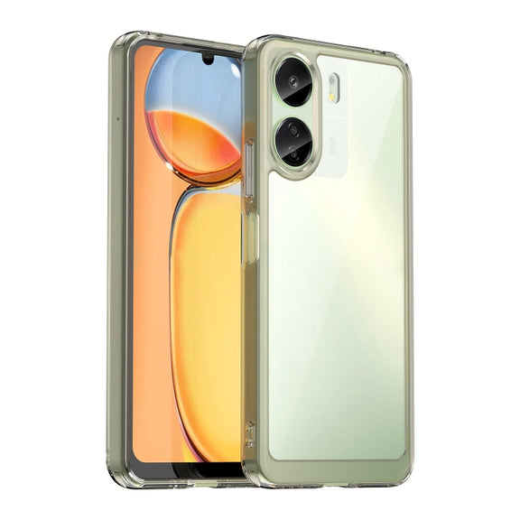 For Xiaomi Redmi 13C 4G Colorful Series Acrylic Hybrid TPU Phone Case(Transparent Grey)