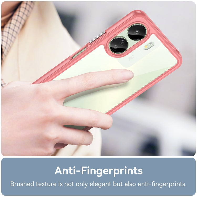 For Xiaomi Redmi 13C 4G Colorful Series Acrylic Hybrid TPU Phone Case(Red) - 13C Cases by PMC TechLife | Online Shopping South Africa | PMC TechLife | Buy Now Pay Later Mobicred