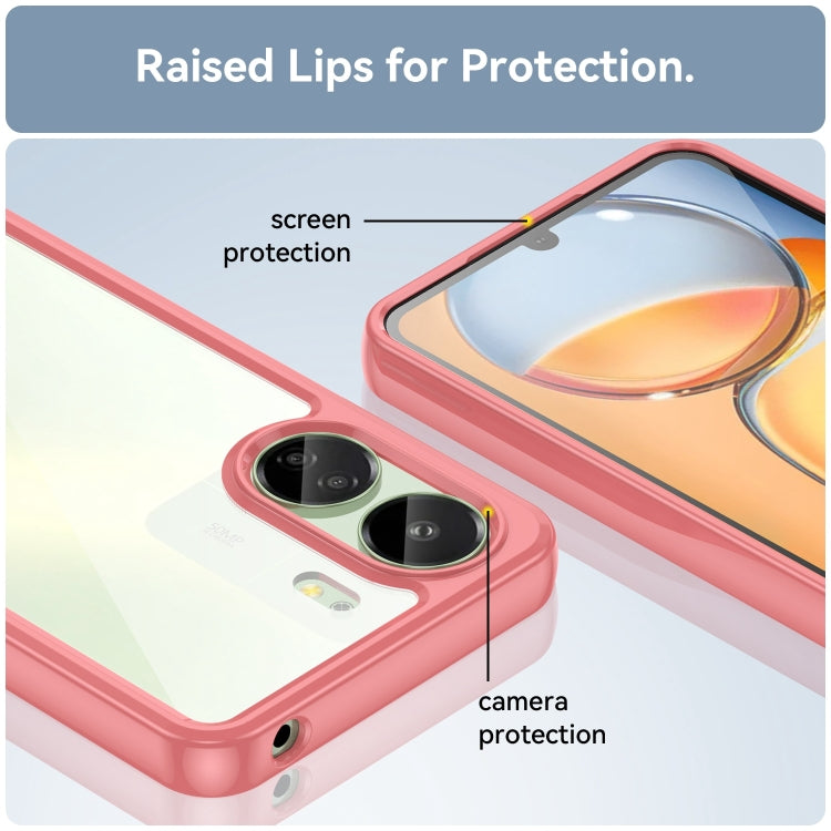 For Xiaomi Redmi 13C 4G Colorful Series Acrylic Hybrid TPU Phone Case(Red) - 13C Cases by PMC TechLife | Online Shopping South Africa | PMC TechLife | Buy Now Pay Later Mobicred