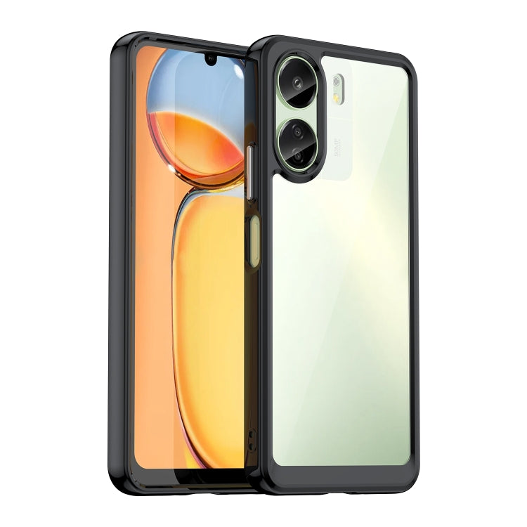 For Xiaomi Redmi 13C 4G Colorful Series Acrylic Hybrid TPU Phone Case(Black) - Xiaomi Cases by PMC TechLife | Online Shopping South Africa | PMC TechLife | Buy Now Pay Later Mobicred