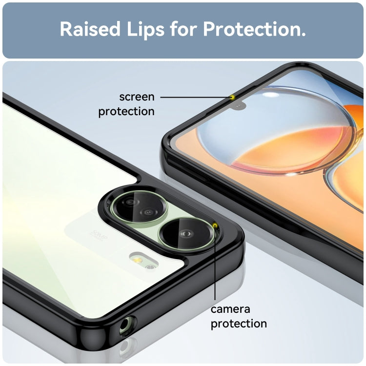 For Xiaomi Redmi 13C 4G Colorful Series Acrylic Hybrid TPU Phone Case(Black) - Xiaomi Cases by PMC TechLife | Online Shopping South Africa | PMC TechLife | Buy Now Pay Later Mobicred