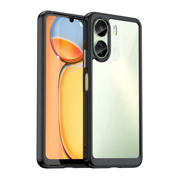 For Xiaomi Redmi 13C 4G Colorful Series Acrylic Hybrid TPU Phone Case(Black)