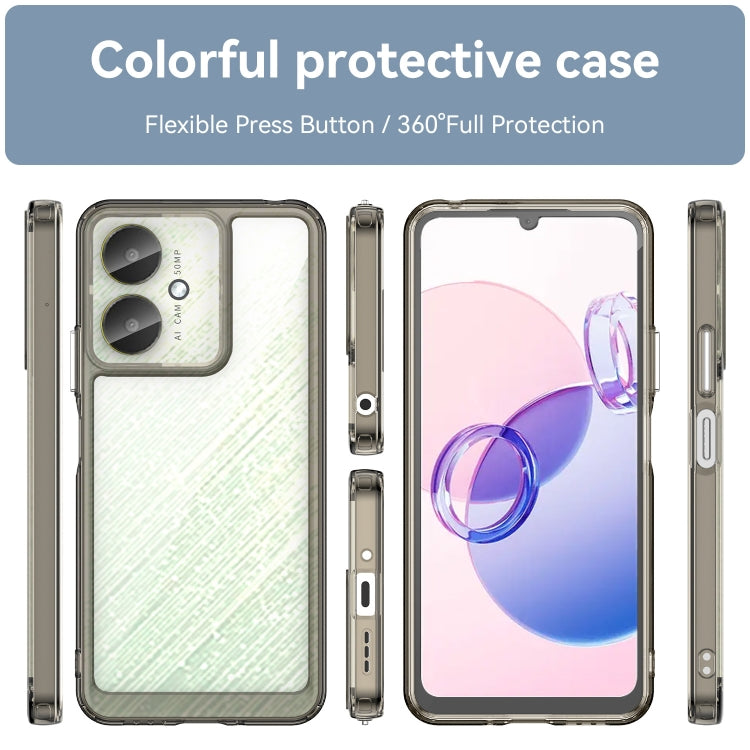 For Xiaomi Poco C65 Colorful Series Acrylic Hybrid TPU Phone Case(Transparent Grey) - Xiaomi Cases by PMC TechLife | Online Shopping South Africa | PMC TechLife | Buy Now Pay Later Mobicred