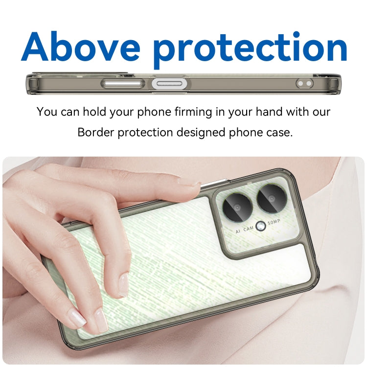 For Xiaomi Poco C65 Colorful Series Acrylic Hybrid TPU Phone Case(Transparent Grey) - Xiaomi Cases by PMC TechLife | Online Shopping South Africa | PMC TechLife | Buy Now Pay Later Mobicred