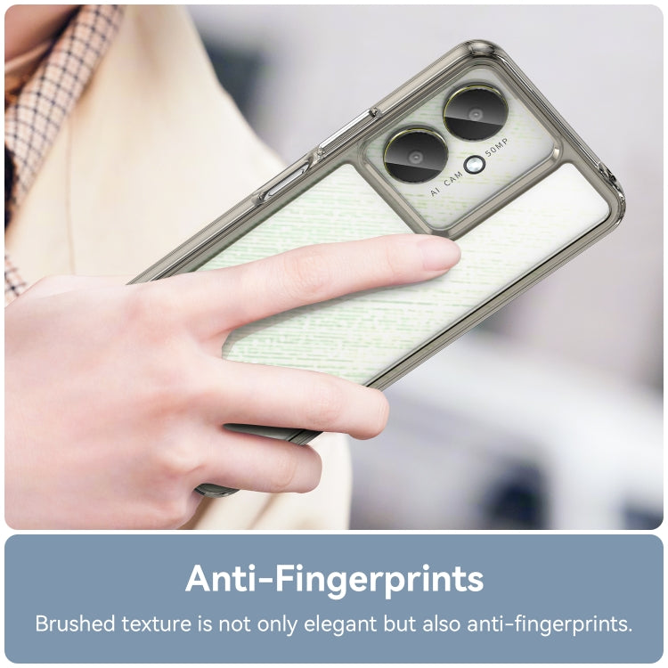 For Xiaomi Poco C65 Colorful Series Acrylic Hybrid TPU Phone Case(Transparent Grey) - Xiaomi Cases by PMC TechLife | Online Shopping South Africa | PMC TechLife | Buy Now Pay Later Mobicred