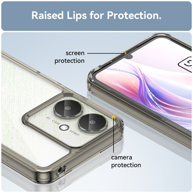 For Xiaomi Poco C65 Colorful Series Acrylic Hybrid TPU Phone Case(Transparent Grey) - Xiaomi Cases by PMC TechLife | Online Shopping South Africa | PMC TechLife | Buy Now Pay Later Mobicred