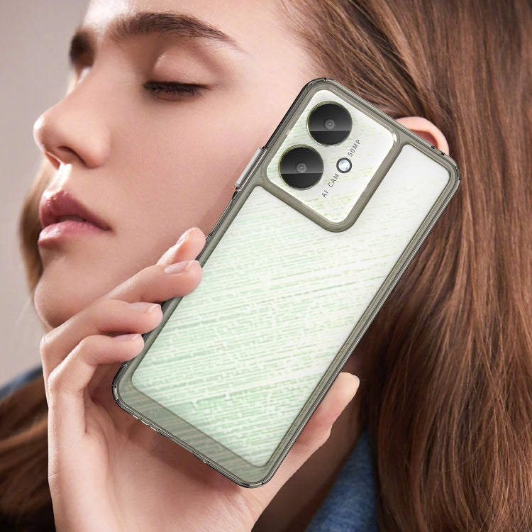 For Xiaomi Poco C65 Colorful Series Acrylic Hybrid TPU Phone Case(Transparent Grey) - Xiaomi Cases by PMC TechLife | Online Shopping South Africa | PMC TechLife | Buy Now Pay Later Mobicred