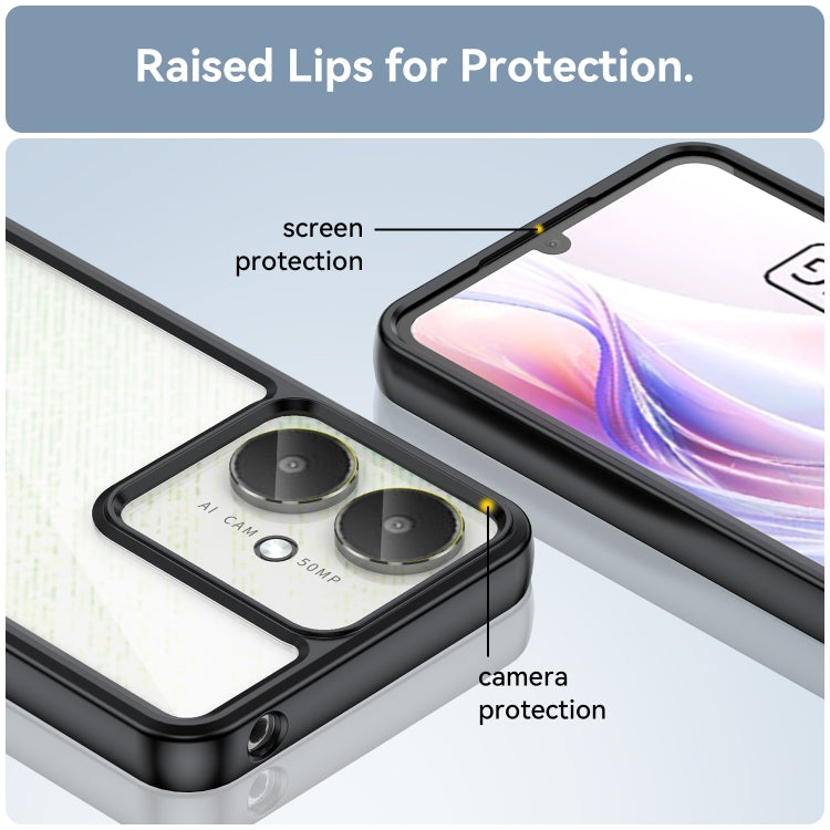 For Xiaomi Poco C65 Colorful Series Acrylic Hybrid TPU Phone Case(Black)