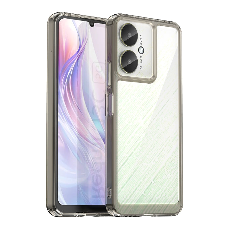 For Xiaomi Poco M6 Colorful Series Acrylic Hybrid TPU Phone Case(Transparent Grey) - Xiaomi Cases by PMC TechLife | Online Shopping South Africa | PMC TechLife | Buy Now Pay Later Mobicred