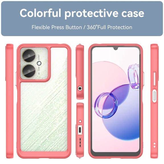 For Xiaomi Poco M6 Colorful Series Acrylic Hybrid TPU Phone Case(Red)