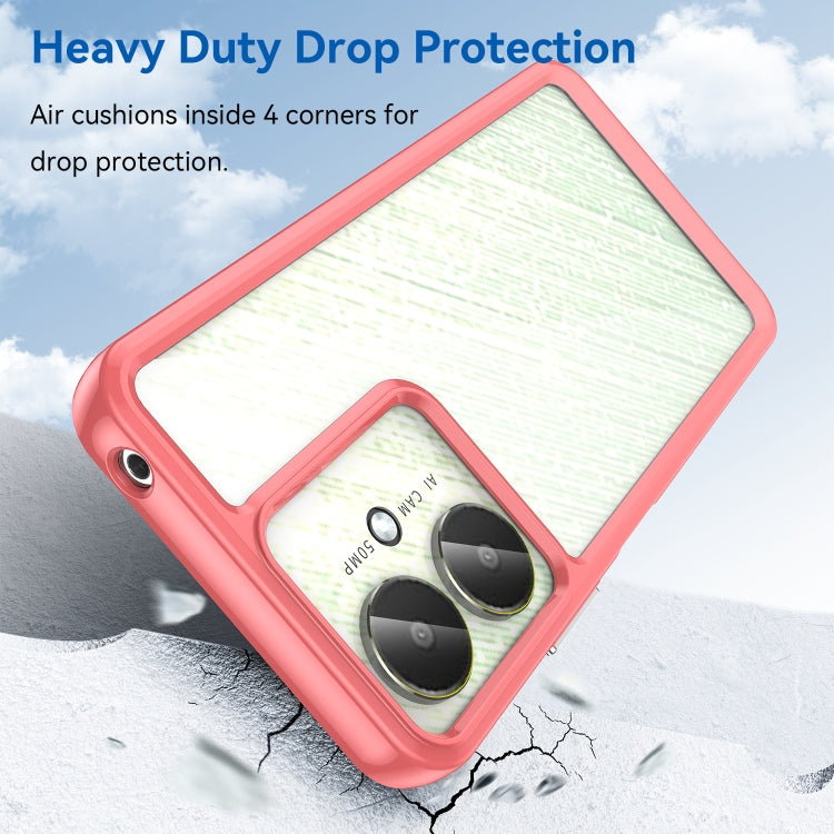 For Xiaomi Poco M6 Colorful Series Acrylic Hybrid TPU Phone Case(Red) - Xiaomi Cases by PMC TechLife | Online Shopping South Africa | PMC TechLife | Buy Now Pay Later Mobicred