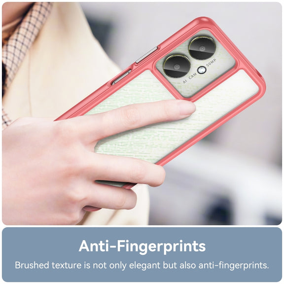 For Xiaomi Poco M6 Colorful Series Acrylic Hybrid TPU Phone Case(Red)
