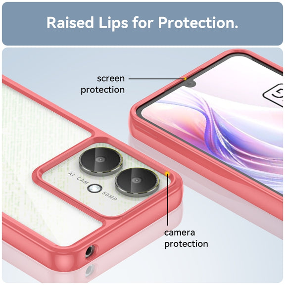 For Xiaomi Poco M6 Colorful Series Acrylic Hybrid TPU Phone Case(Red)