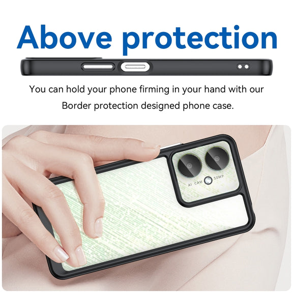 For Xiaomi Poco M6 Colorful Series Acrylic Hybrid TPU Phone Case(Black)