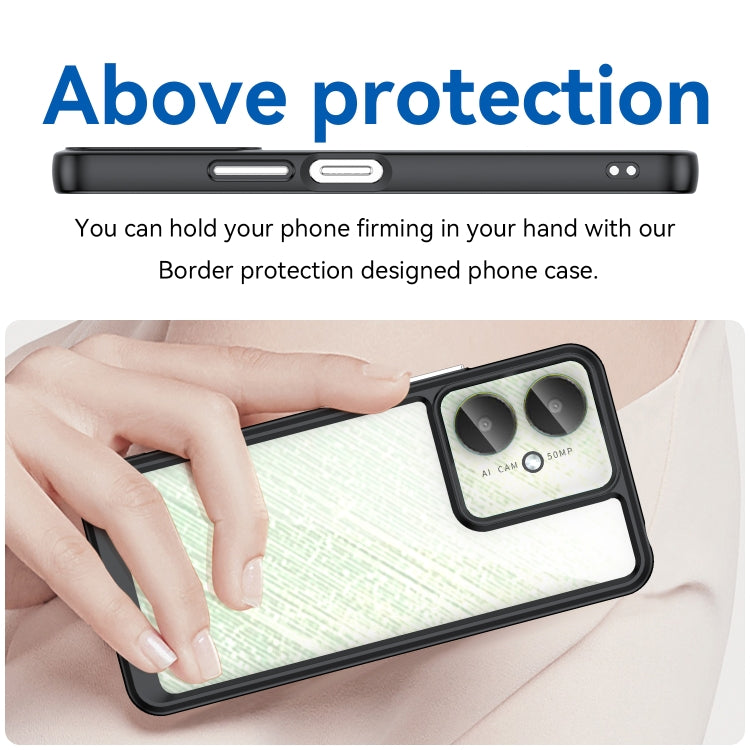 For Xiaomi Poco M6 Colorful Series Acrylic Hybrid TPU Phone Case(Black)
