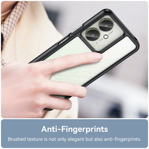 For Xiaomi Poco M6 Colorful Series Acrylic Hybrid TPU Phone Case(Black)