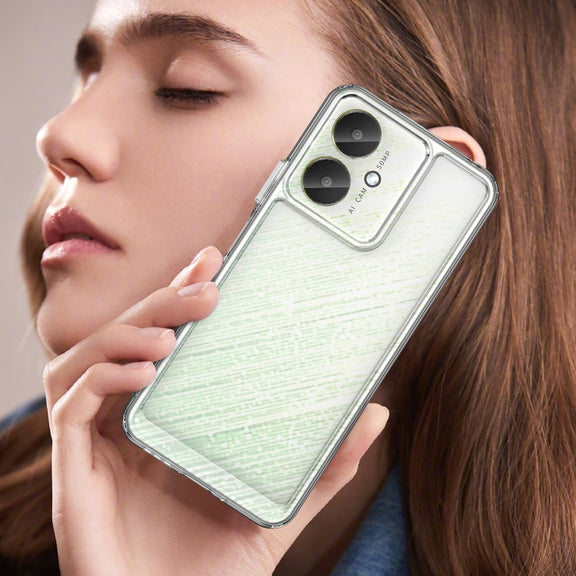 For Xiaomi Redmi 13R 5G Colorful Series Acrylic Hybrid TPU Phone Case(Transparent)