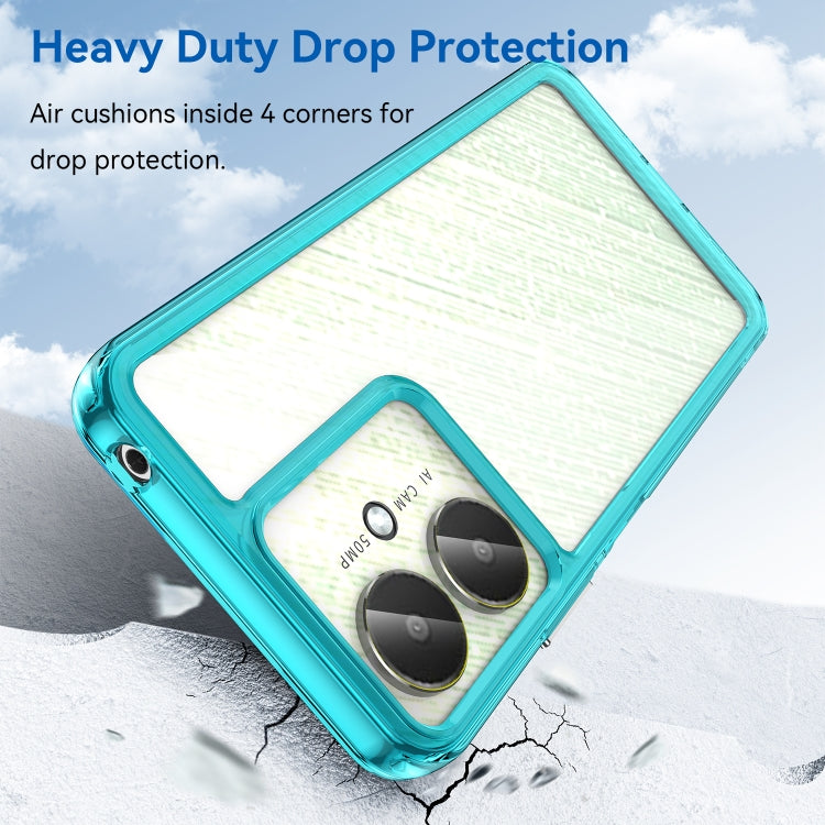 For Xiaomi Redmi 13R 5G Colorful Series Acrylic Hybrid TPU Phone Case(Transparent Blue)