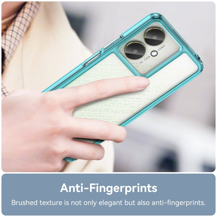 For Xiaomi Redmi 13R 5G Colorful Series Acrylic Hybrid TPU Phone Case(Transparent Blue)