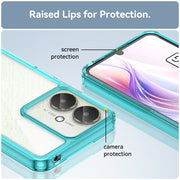 For Xiaomi Redmi 13R 5G Colorful Series Acrylic Hybrid TPU Phone Case(Transparent Blue)