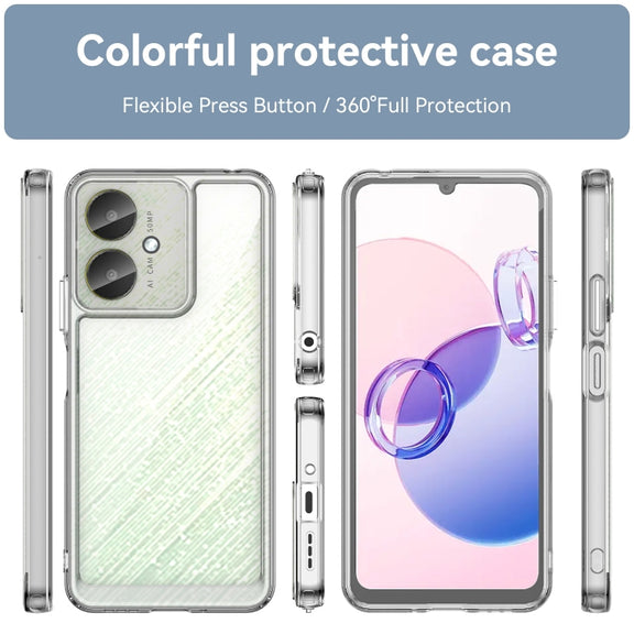 For Xiaomi Redmi 13C 5G Colorful Series Acrylic Hybrid TPU Phone Case(Transparent)