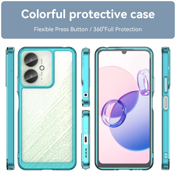 For Xiaomi Redmi 13C 5G Colorful Series Acrylic Hybrid TPU Phone Case(Transparent Blue) - 13C Cases by PMC TechLife | Online Shopping South Africa | PMC TechLife