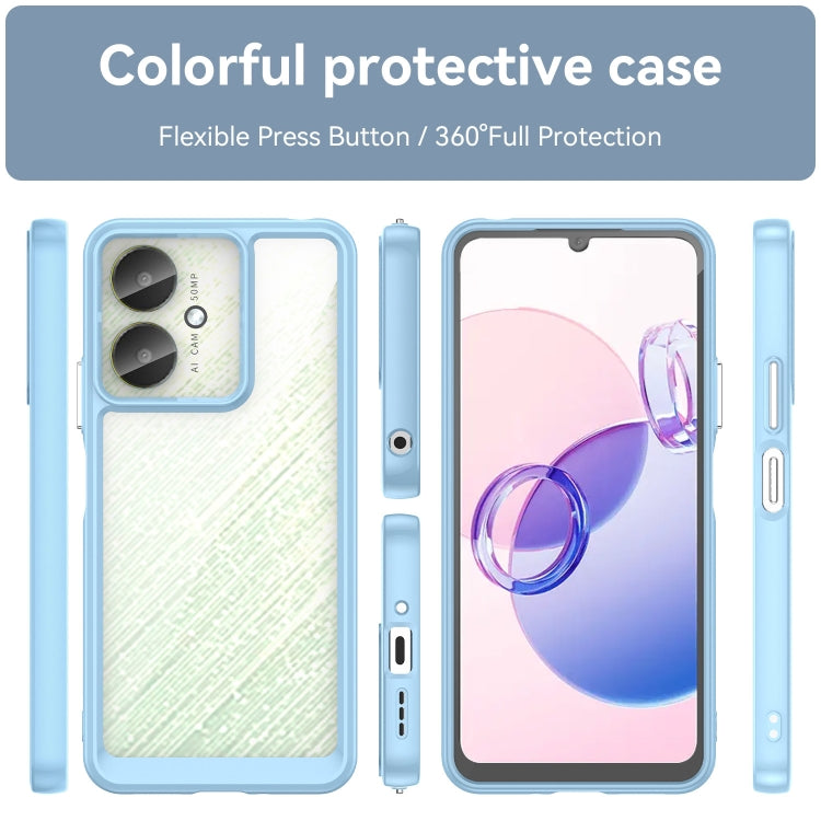 For Xiaomi Redmi 13C 5G Colorful Series Acrylic Hybrid TPU Phone Case(Blue) - 13C Cases by PMC TechLife | Online Shopping South Africa | PMC TechLife | Buy Now Pay Later Mobicred