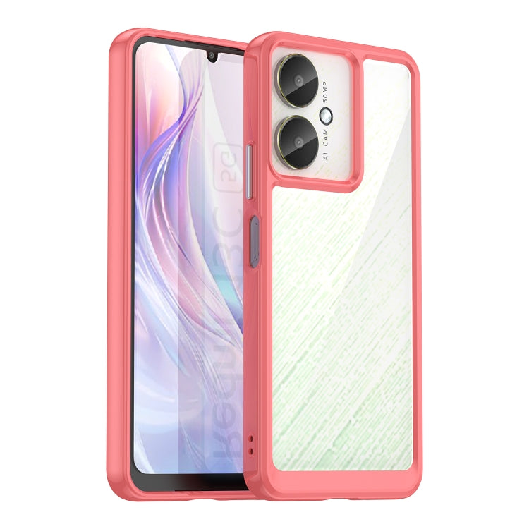 For Xiaomi Redmi 13C 5G Colorful Series Acrylic Hybrid TPU Phone Case(Red) - Xiaomi Cases by PMC TechLife | Online Shopping South Africa | PMC TechLife | Buy Now Pay Later Mobicred