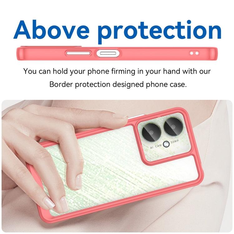 For Xiaomi Redmi 13C 5G Colorful Series Acrylic Hybrid TPU Phone Case(Red) - Xiaomi Cases by PMC TechLife | Online Shopping South Africa | PMC TechLife | Buy Now Pay Later Mobicred