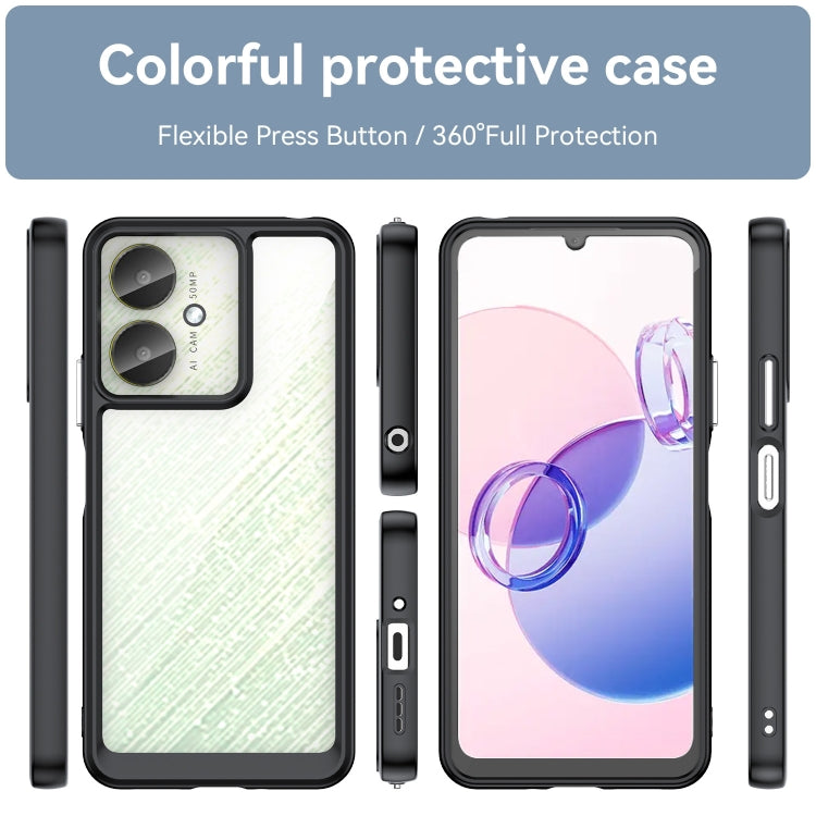For Xiaomi Redmi 13C 5G Colorful Series Acrylic Hybrid TPU Phone Case(Black) - 13C Cases by PMC TechLife | Online Shopping South Africa | PMC TechLife | Buy Now Pay Later Mobicred