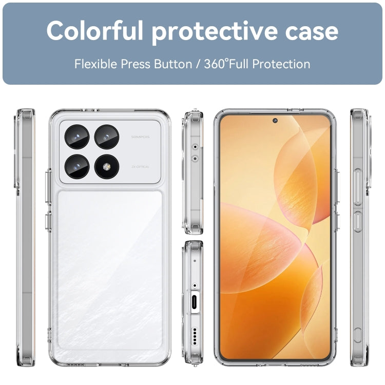 For Xiaomi Redmi K70 Colorful Series Acrylic Hybrid TPU Phone Case(Transparent) - K70 Cases by PMC TechLife | Online Shopping South Africa | PMC TechLife | Buy Now Pay Later Mobicred