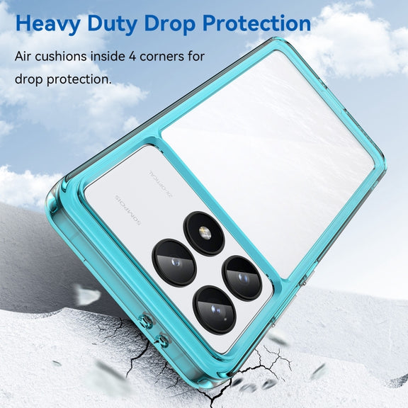 For Xiaomi Redmi K70 Colorful Series Acrylic Hybrid TPU Phone Case(Transparent Blue)