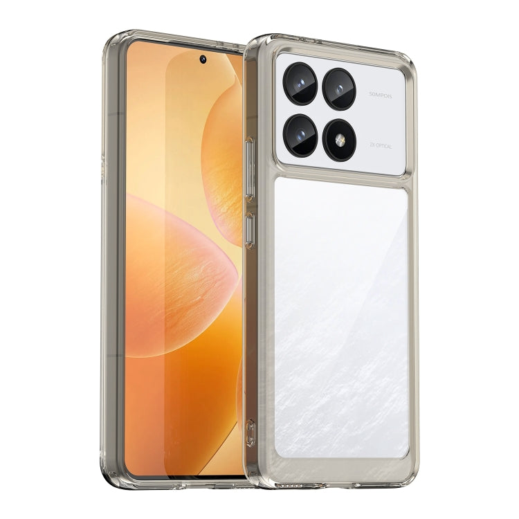 For Xiaomi Redmi K70 Colorful Series Acrylic Hybrid TPU Phone Case(Transparent Grey) - K70 Cases by PMC TechLife | Online Shopping South Africa | PMC TechLife | Buy Now Pay Later Mobicred