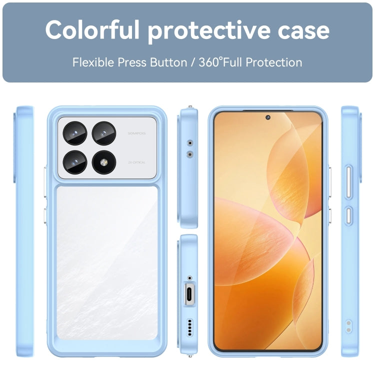 For Xiaomi Redmi K70 Colorful Series Acrylic Hybrid TPU Phone Case(Blue) - K70 Cases by PMC TechLife | Online Shopping South Africa | PMC TechLife | Buy Now Pay Later Mobicred