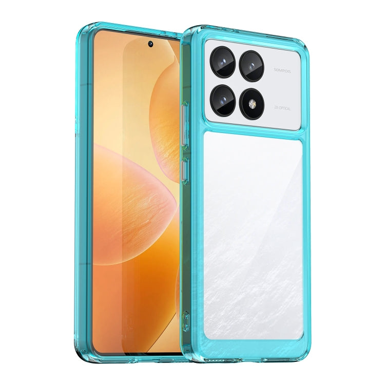 For Xiaomi Redmi K70 Pro Colorful Series Acrylic Hybrid TPU Phone Case(Transparent Blue) - K70 Pro Cases by PMC TechLife | Online Shopping South Africa | PMC TechLife | Buy Now Pay Later Mobicred