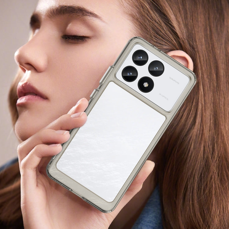 For Xiaomi Redmi K70 Pro Colorful Series Acrylic Hybrid TPU Phone Case(Transparent Grey) - free shipping - PMC TechLife - Order now!