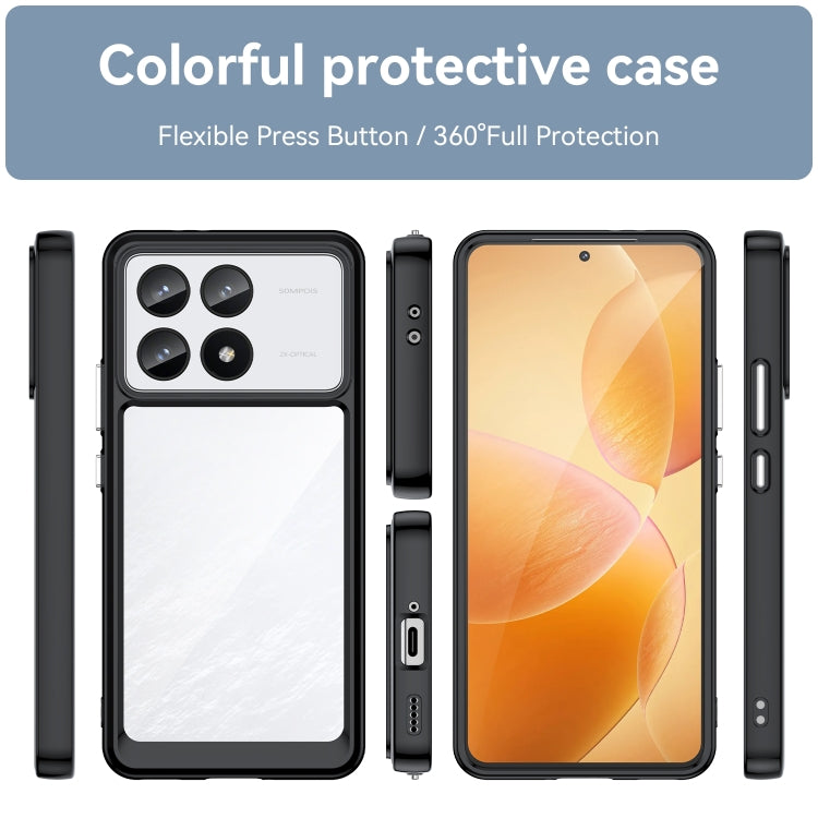 For Xiaomi Redmi K70 Pro Colorful Series Acrylic Hybrid TPU Phone Case(Black)