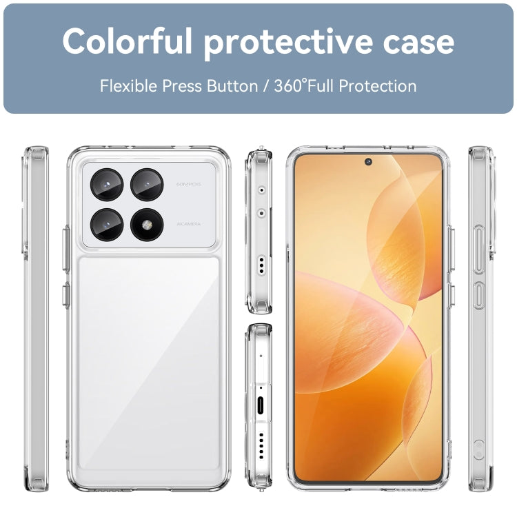 For Xiaomi Redmi K70E Colorful Series Acrylic Hybrid TPU Phone Case(Transparent) - K70E Cases by PMC TechLife | Online Shopping South Africa | PMC TechLife