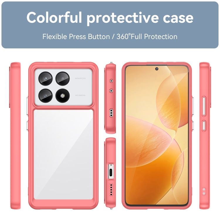 For Xiaomi Redmi K70E Colorful Series Acrylic Hybrid TPU Phone Case(Red) - K70E Cases by PMC TechLife | Online Shopping South Africa | PMC TechLife | Buy Now Pay Later Mobicred