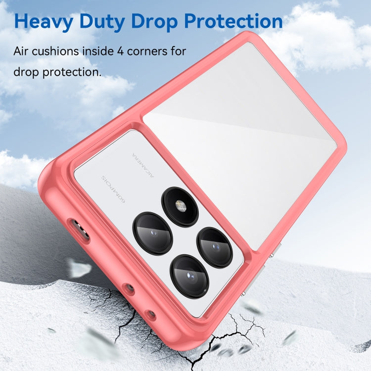 For Xiaomi Redmi K70E Colorful Series Acrylic Hybrid TPU Phone Case(Red) - K70E Cases by PMC TechLife | Online Shopping South Africa | PMC TechLife | Buy Now Pay Later Mobicred