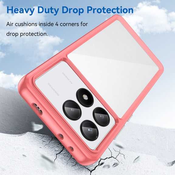 For Xiaomi Redmi K70E Colorful Series Acrylic Hybrid TPU Phone Case(Red)